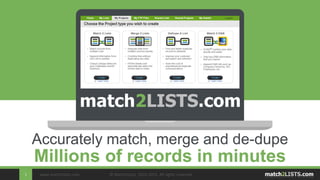 www.match2lists.com © Match2Lists 2010-2015. All rights reserved.1
 