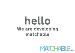 hello
We are developing
   matchable
 