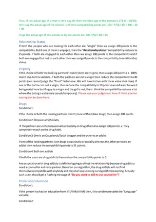 Matching algorithm for online dating | PDF