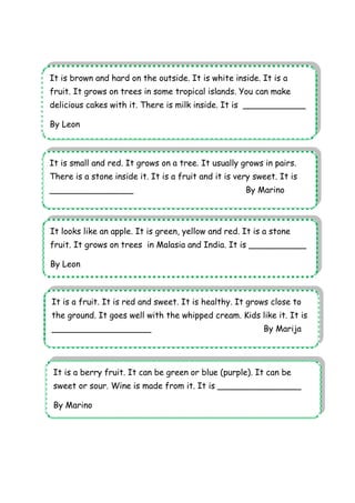 Fruit Riddles Pdf food riddles | PDF