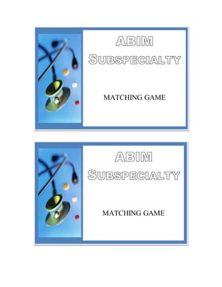 Matching Card Game Sample | DOCX