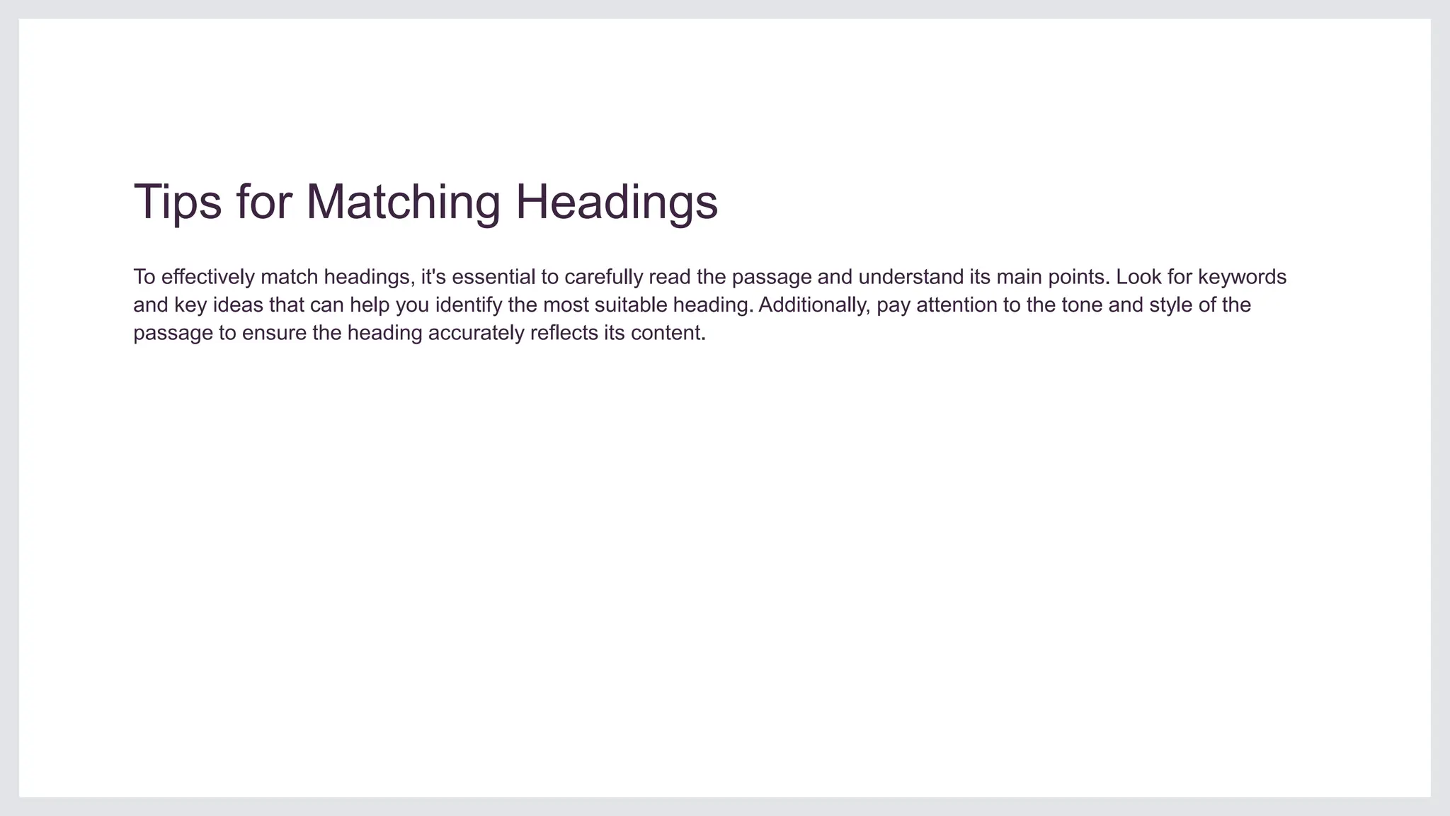 Matching heading.pptxggguuytyuuuuuy6uyyy | PPT