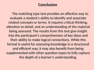 Conclusion Types Test MatchingType ppt (file copy) preview file | PPTX