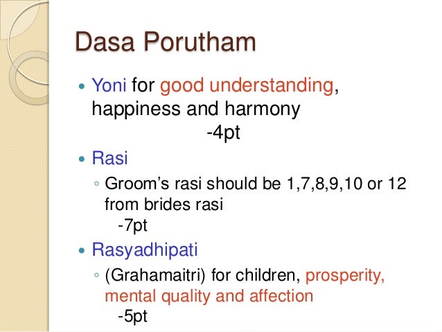 10 porutham match making