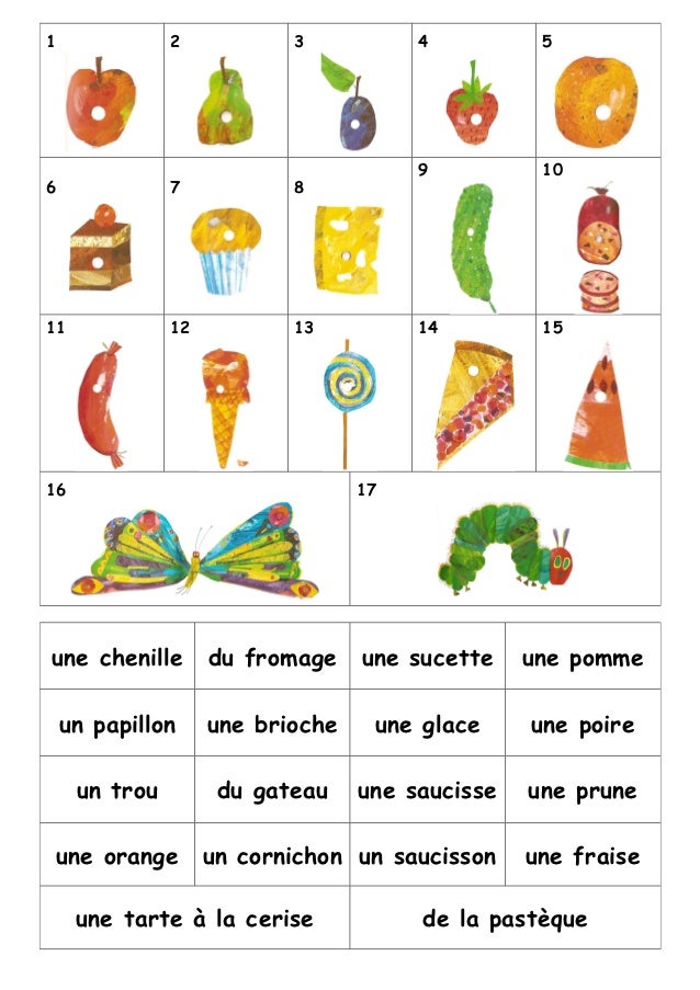 La Chenille Match Up Words French La Chenille Match Up Words French