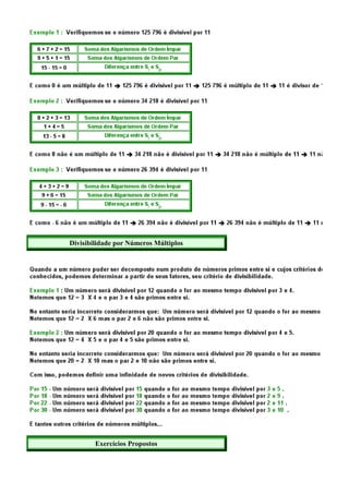 Divisibilidade por Números Múltiplos




        Exercícios Propostos
 