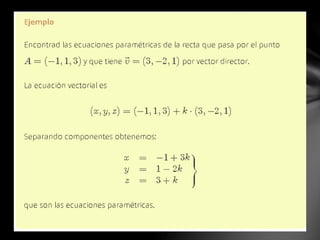 Ecuaciones Paramétricas - Cartesianas 