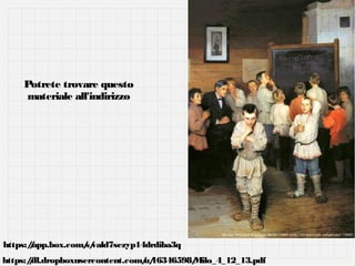 Potrete trovare questo
materiale all'indirizzo

https:/app.box.com/ vald7sezyp14drdiba3q
/
s/
https:/dl.dropboxusercontent.com/ 16346598/
/
u/
Milo_4_12_13.pdf

 