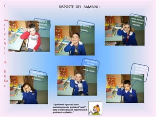 RISPOSTE DEI BAMBINI :
“I problemi riportati sono
esclusivamente problemi”reali”,
data la mancanza di esperienza di
problemi scolastici.”
I
mu
s
I
C
a
N
t
i
di
B
R
Em
a
 