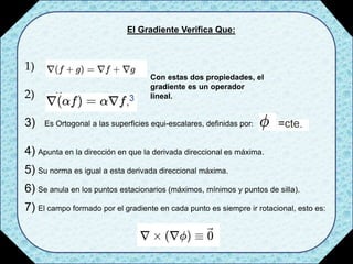 El Gradiente DERIVACIÓN E INTEGRACIÓN DE FUNCIONES DE VARIAS VARIABLES | PPTX