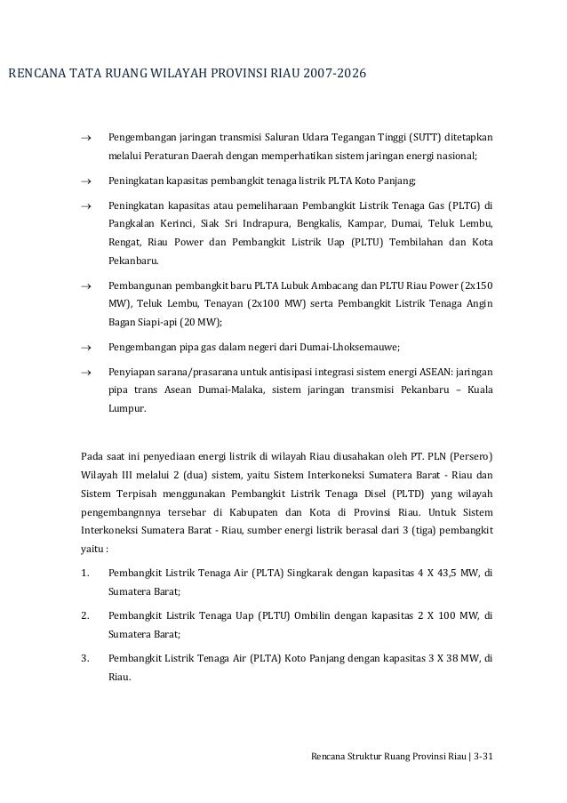 Materi Teknis Rtrw Provinsi Riau