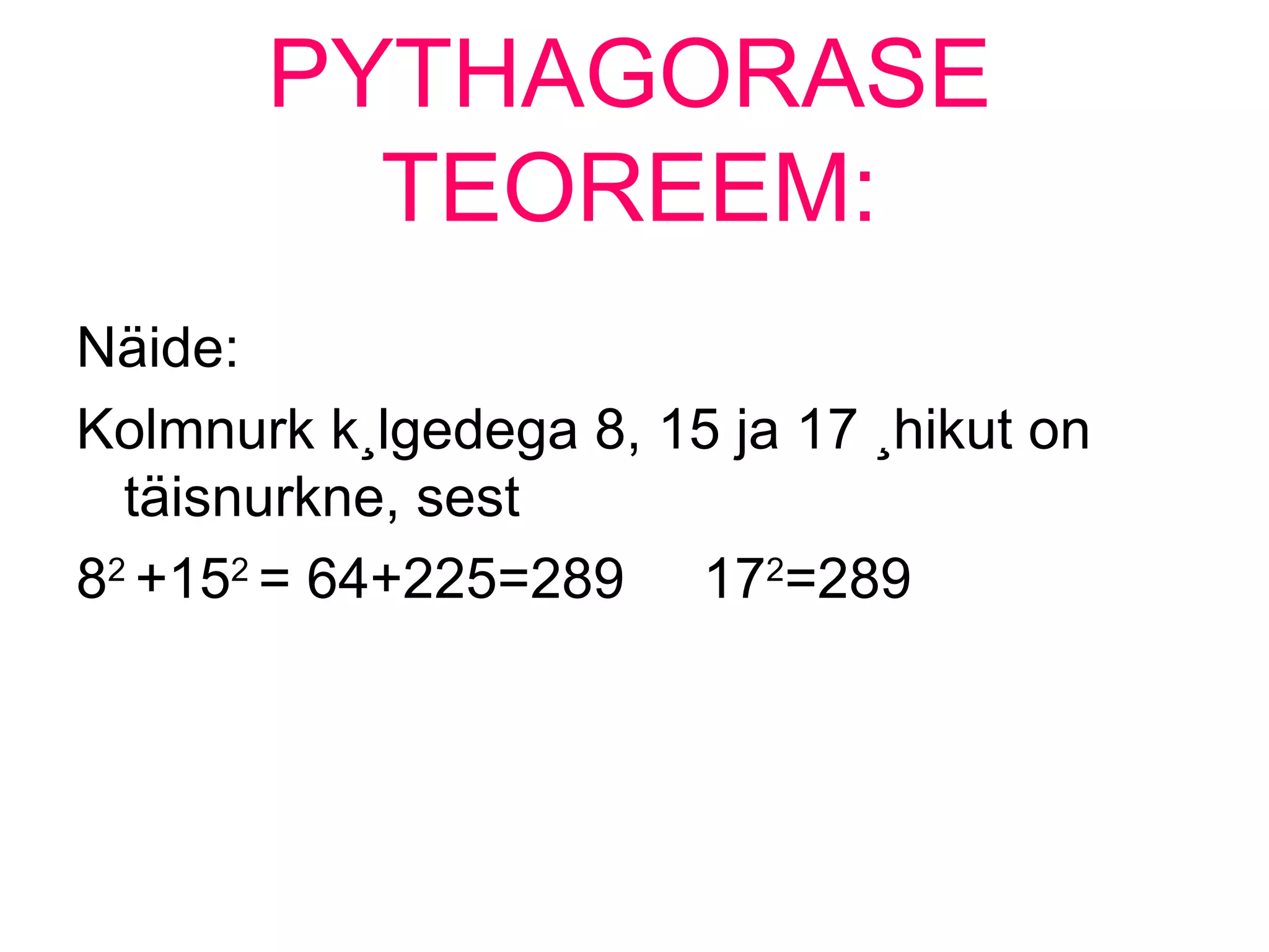 Teoreemid täisnurkses kolmnurgas_2008s | PPT