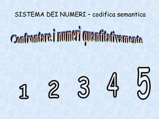 SISTEMA DEI NUMERI – codifica semantica
 