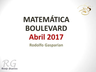 Matematica Boulevard 3 - Abril de 2017
