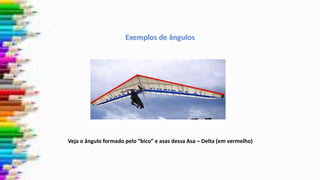 Veja o ângulo formado pelo “bico” e asas dessa Asa – Delta (em vermelho)
 