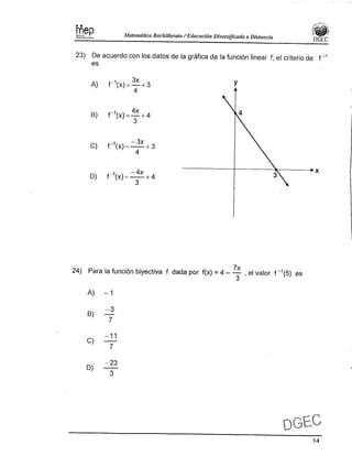 Examen Bachillerato Matemáticas 0-2013 
