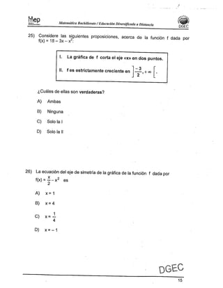 Examen Bachillerato Matemáticas 0-2013 