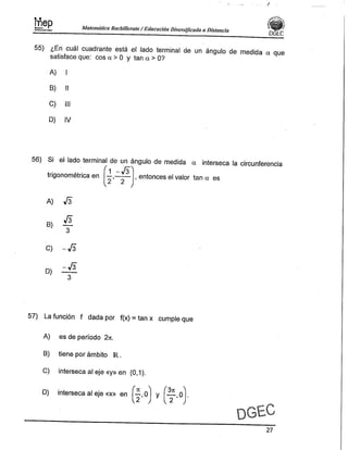 Examen Bachillerato Matemáticas 0-2013 