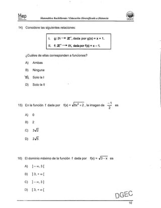 Examen Bachillerato Matemáticas 0-2013 
