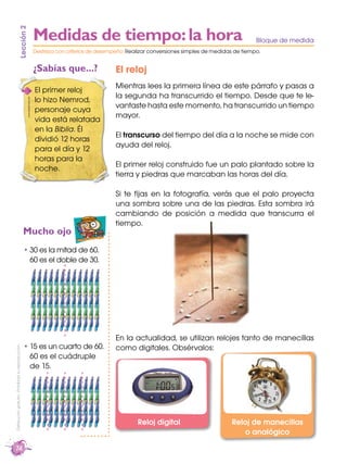 Medidas de tiempo: la hora
                           Lección 2

                                                         ...