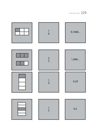 229GUIA DO ALUNO
5
3
1
6
1,666...
0,1666...
1
5
1
4
0,2
0,25
 