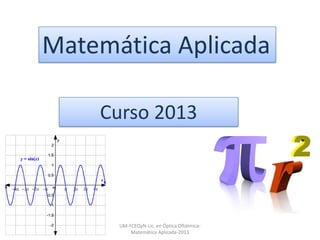 Matemática Aplicada
Curso 2013

UM-FCEQyN-Lic. en Óptica OftálmicaMatemática Aplicada-2013

 