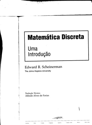 Matematica discreta uma introducao   edward r scheinerman