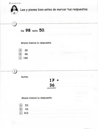 Matematica  ece 2014 2do grado