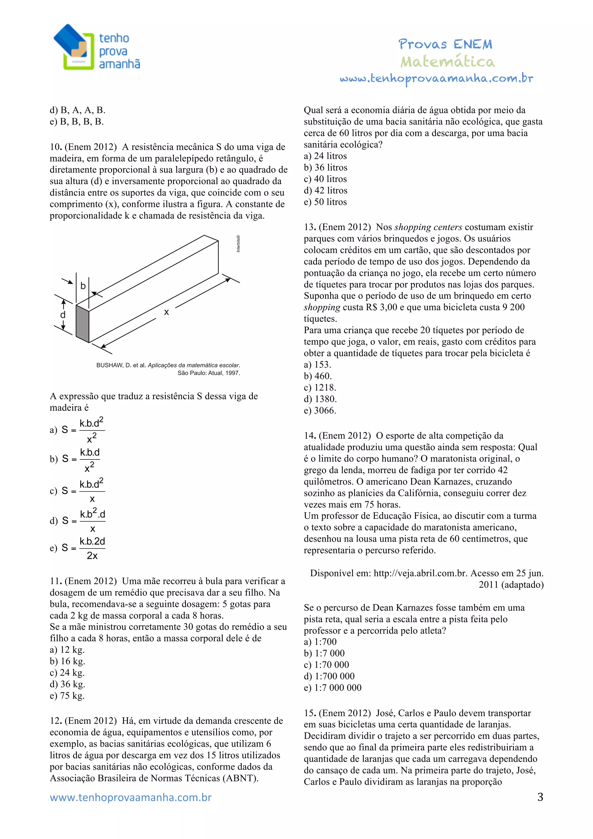 Matematica enem questoes_por_assunto | PDF