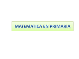 Matematica en primaria beldad