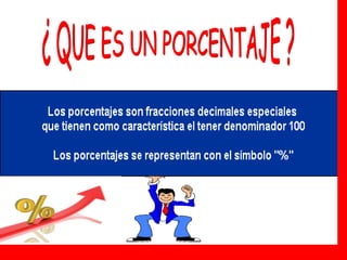 ¿ QUE ES UN PORCENTAJE ? 