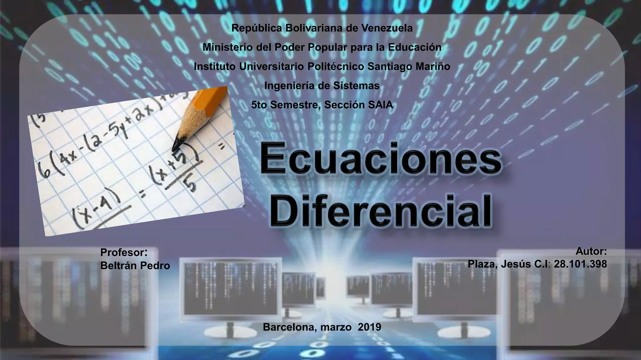 Matematica iv ecuaciones diferencial PPT