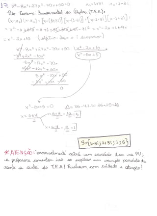 Roteiro de matemática - PU do 4º Bimestre de 2011