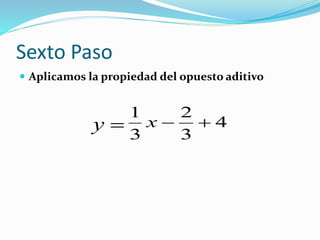 Sexto Paso
Aplicamos la propiedad del opuesto aditivo
4
3
2
3
1
xy