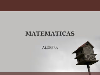 MATEMATICAS
ALGEBRA
 