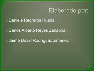  Daniele   Regreros Rueda.

 Carlos   Alberto Reyes Zanabria.

 Jaime    David Rodríguez Jiménez
 