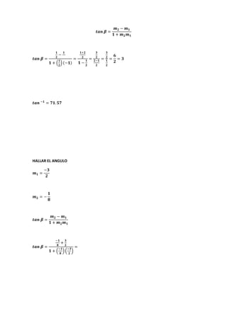 HALLAR EL ANGULO
 