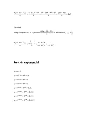 Ejemplo 6
Función exponencial.
 