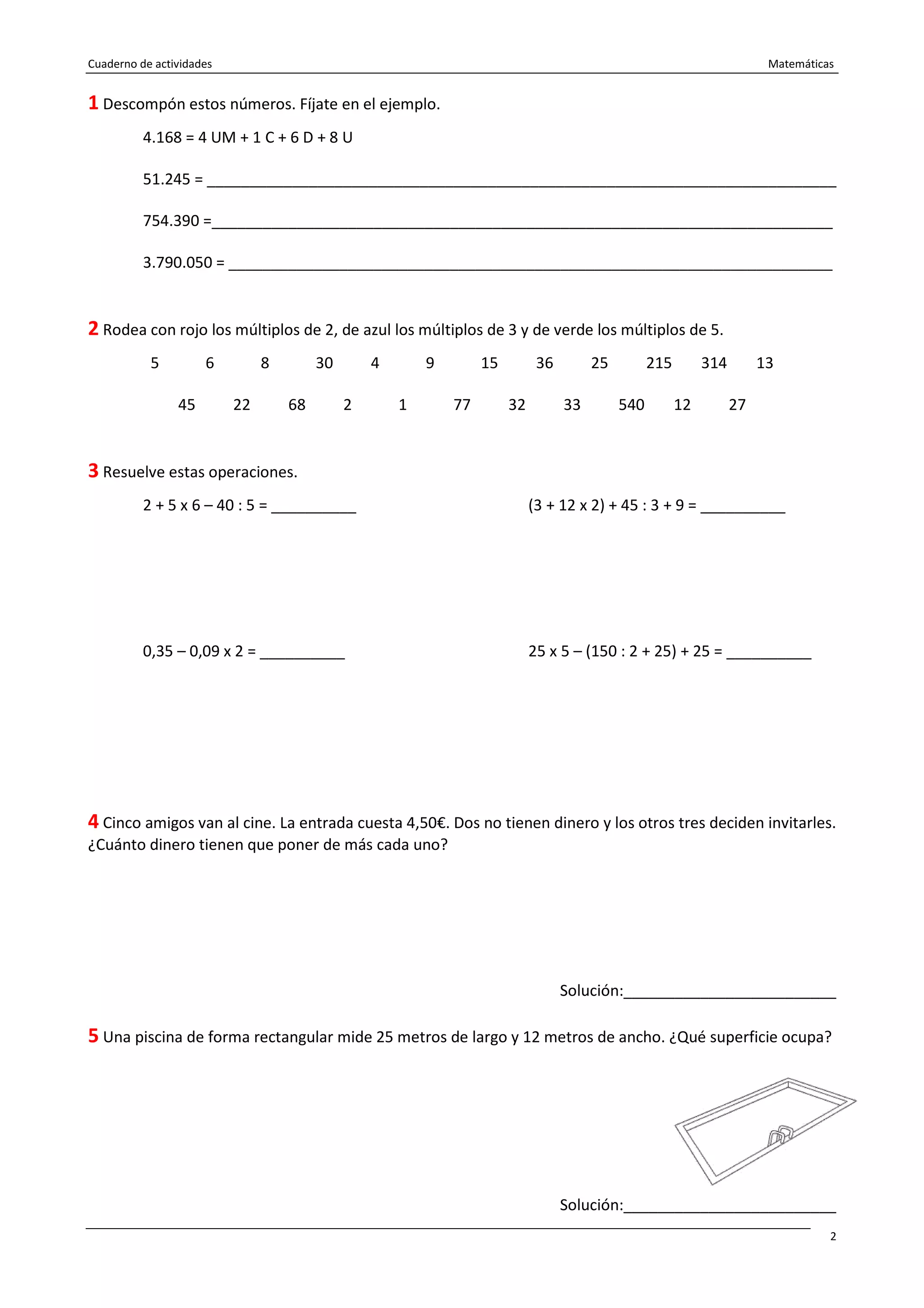Matematicas 6 de primaria | PDF