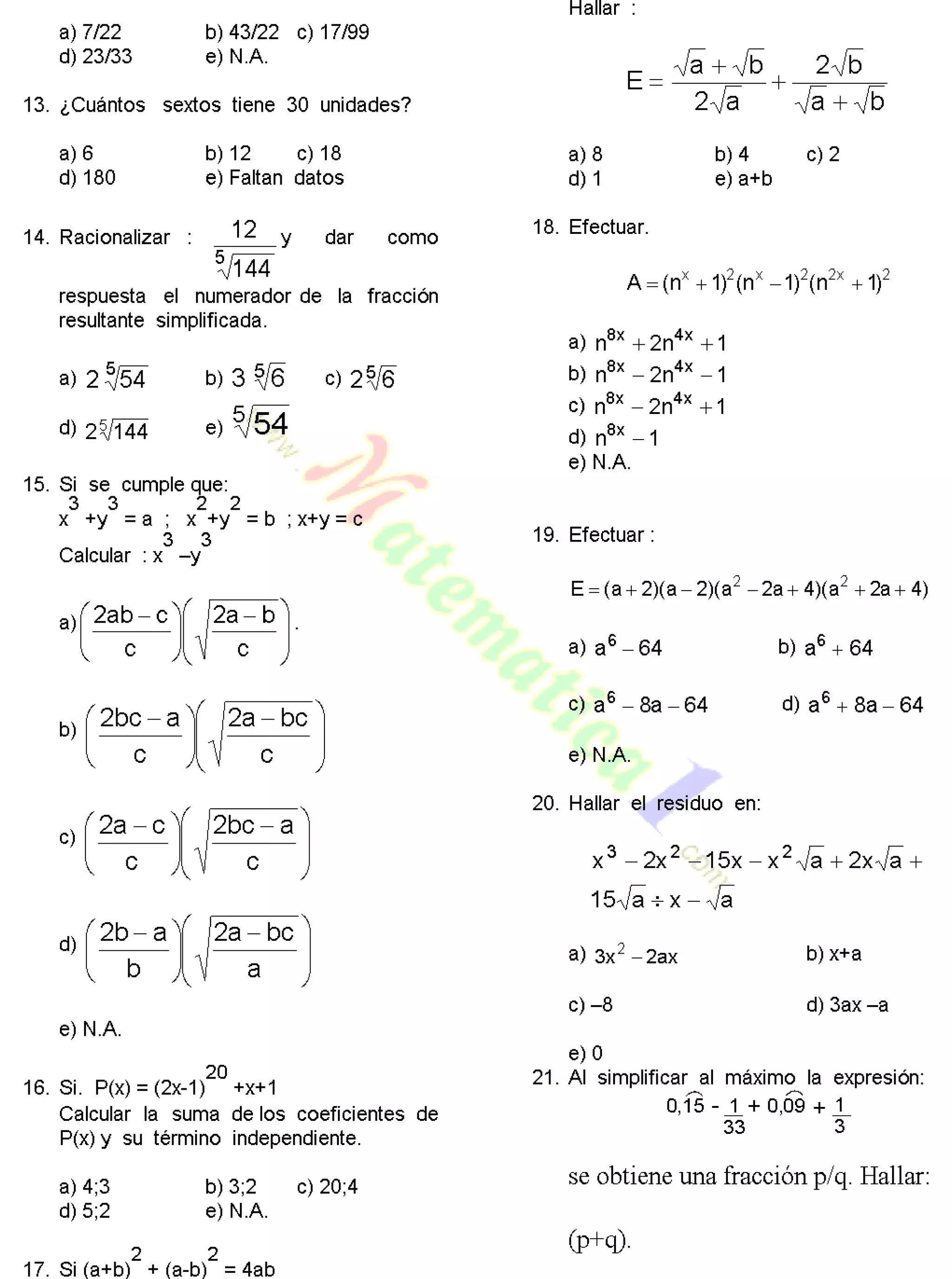 Matematicas 115 problemas resueltos de segundo de secundaria | PDF
