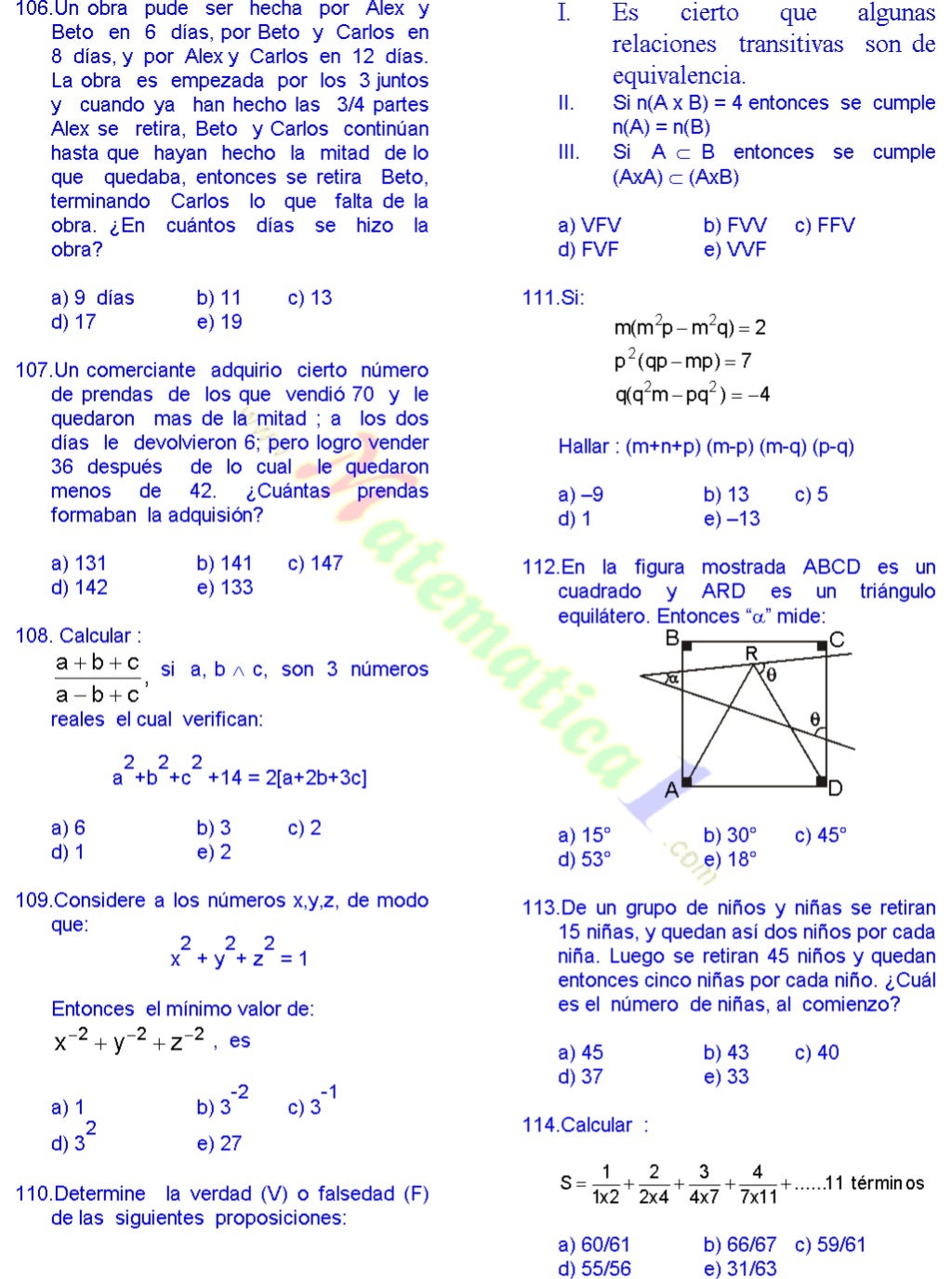 Matematicas 115 problemas resueltos de segundo de secundaria