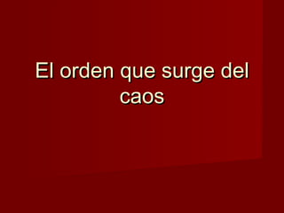 El orden que surge del
         caos
 
