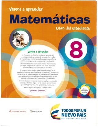 Matematicas 8 vamos a aprender