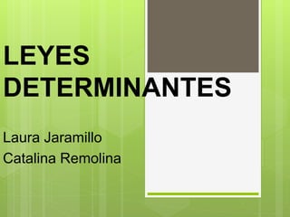 LEYES 
DETERMINANTES 
Laura Jaramillo 
Catalina Remolina 
 