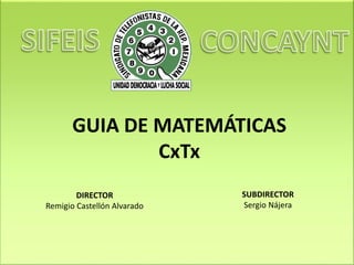 GUIA DE MATEMÁTICAS
CxTx
DIRECTOR
Remigio Castellón Alvarado
SUBDIRECTOR
Sergio Nájera
 