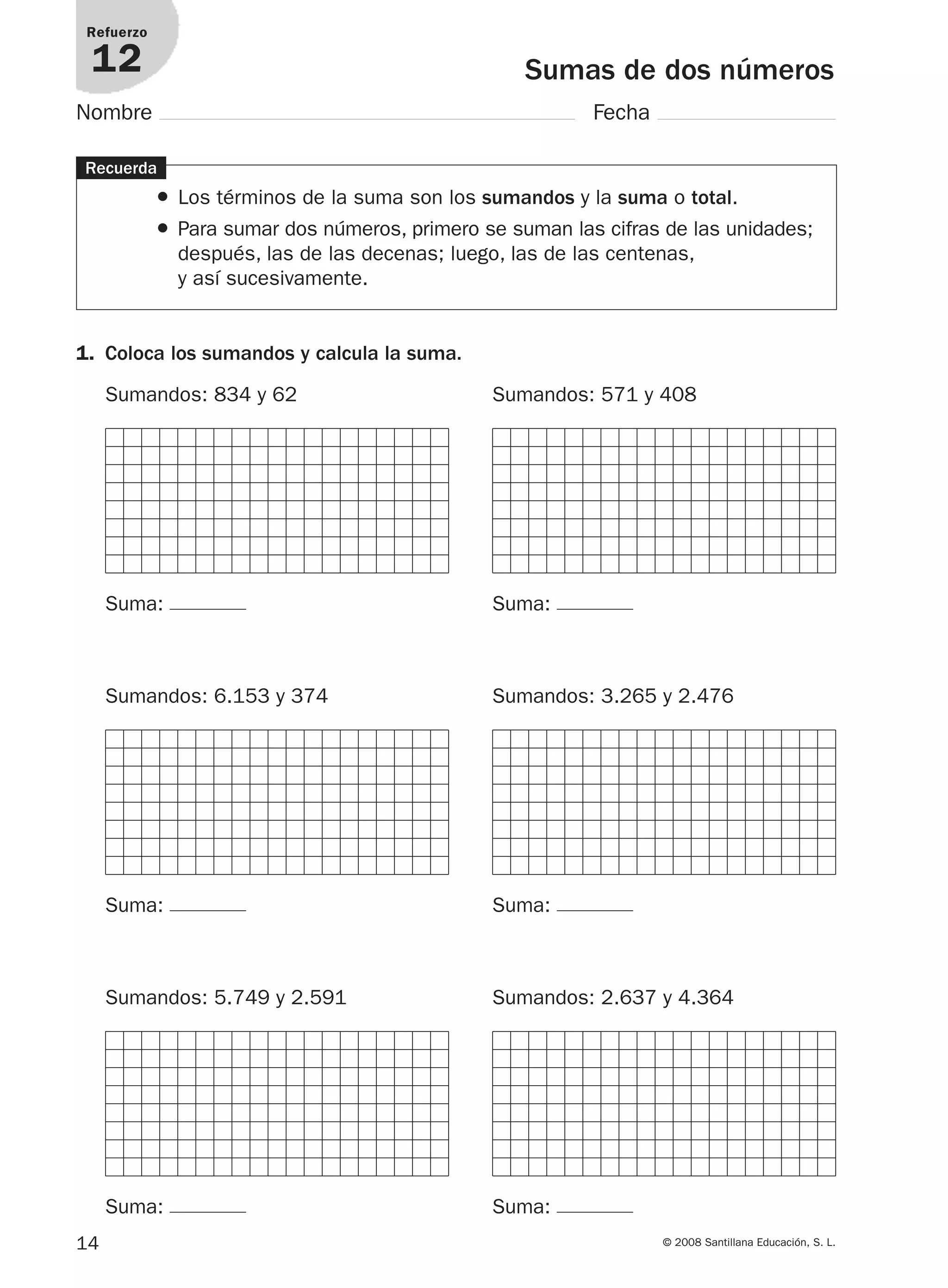 Matematicas refuerzo y ampliacion Santillana | PDF