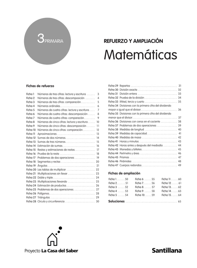 Matematicas refuerzo y ampliacion Santillana | PDF