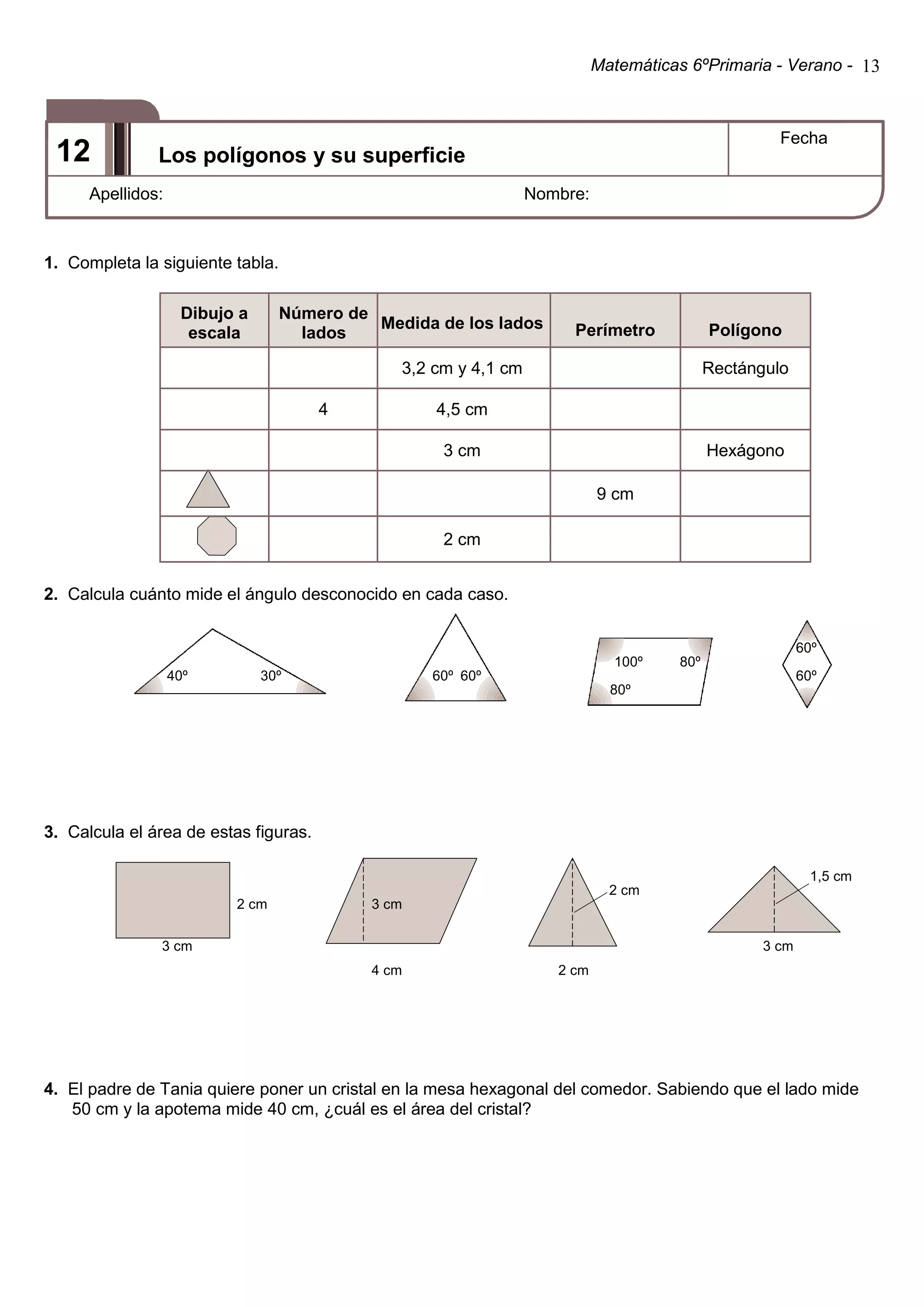 Matematicas repaso sexto de primaria | PDF