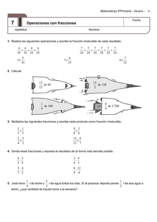 Matematicas repaso sexto de primaria | PDF