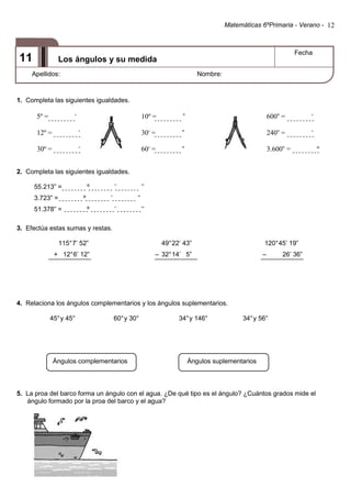 Matematicas repaso sexto de primaria | PDF